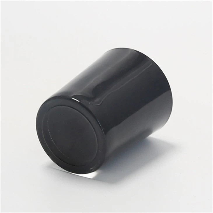 black candle jars with lids